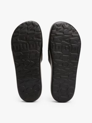 black logo platform pool slides for women tommy jeans