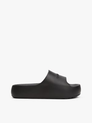 black logo platform pool slides for women tommy jeans