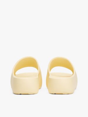 yellow logo platform pool slides for women tommy jeans