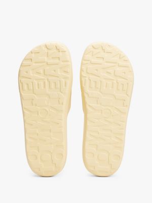 yellow logo platform pool slides for women tommy jeans