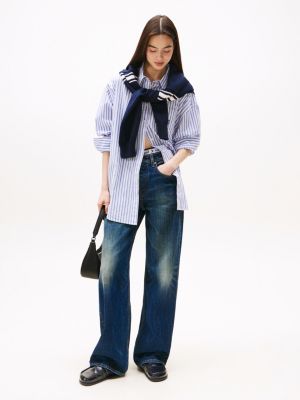 mules slingback en cuir brillant à boucles noir pour femmes tommy jeans
