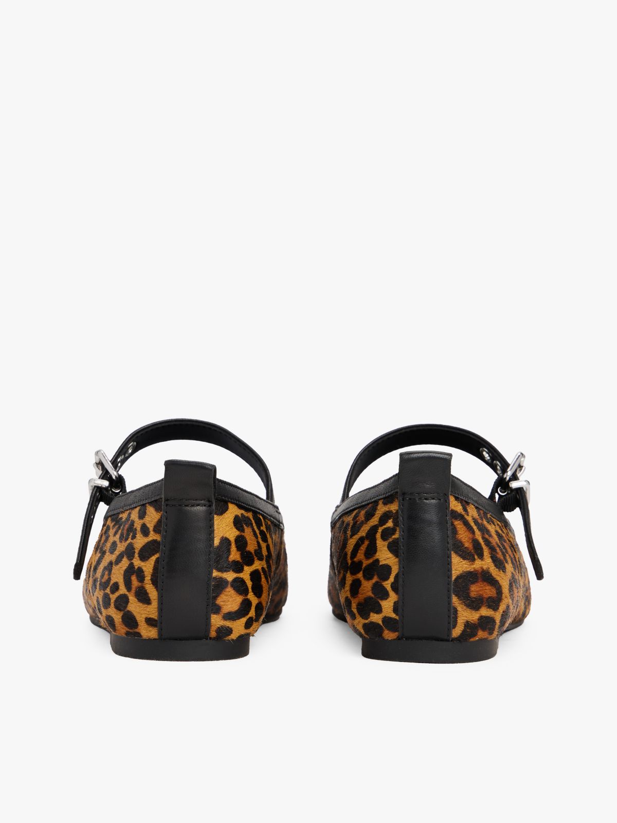 Leopard Print Mary Jane Ballerinas — Multi