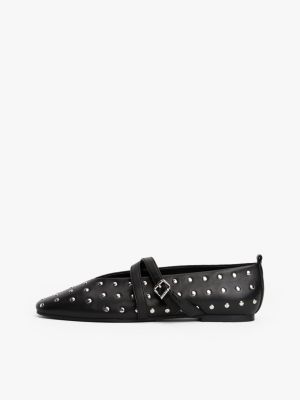 ballerines mary jane à clous noir pour femmes tommy jeans