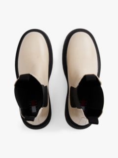 Leather Cleat Chelsea Boots — Beige 3