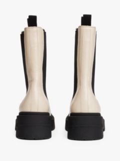 Leather Cleat Chelsea Boots — Beige 4