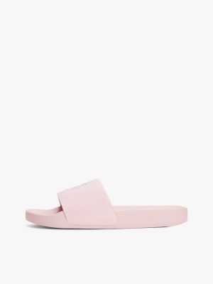 rosa lack-badeschuh für damen - tommy jeans
