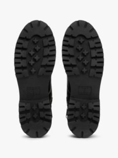 Leather Lace-Up Cleat Mid Boots — Black 5