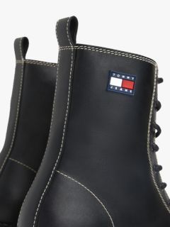 Leather Lace-Up Cleat Mid Boots — Black 6