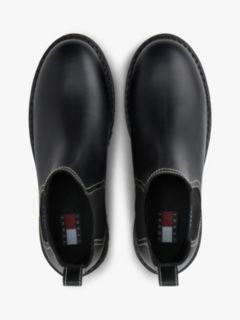 Leather Rubberised Logo Cleat Chelsea Boots — Black 3