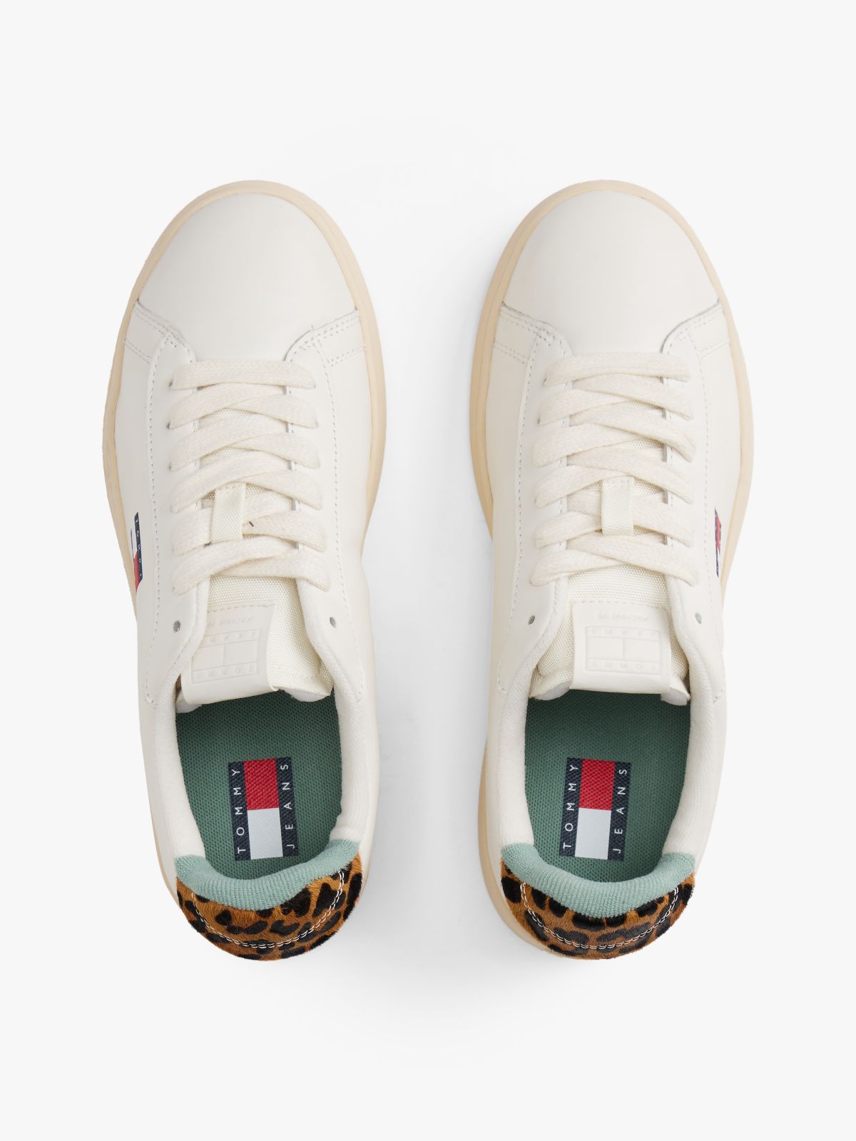 Archive Court Leopard Print Heel Trainers — White