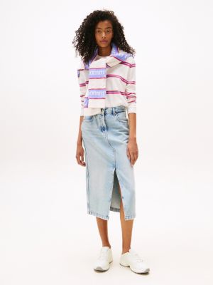 wit archive instapsneaker met profielzool voor dames - tommy jeans