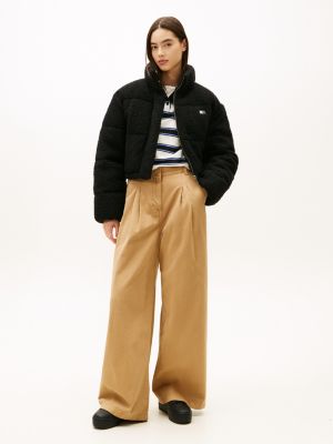 black essential logo platform trainers with leather for women tommy jeans