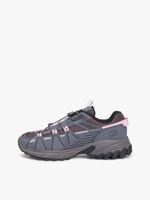 grey speed laces cleat outdoor trainers for women tommy jeans