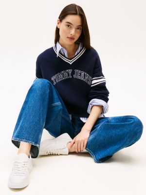 weiß the greenwich leder-sneaker für damen - tommy jeans