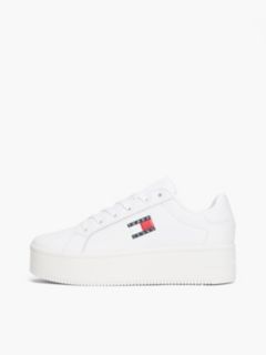 Logo Platform Trainers With Leather — White 7