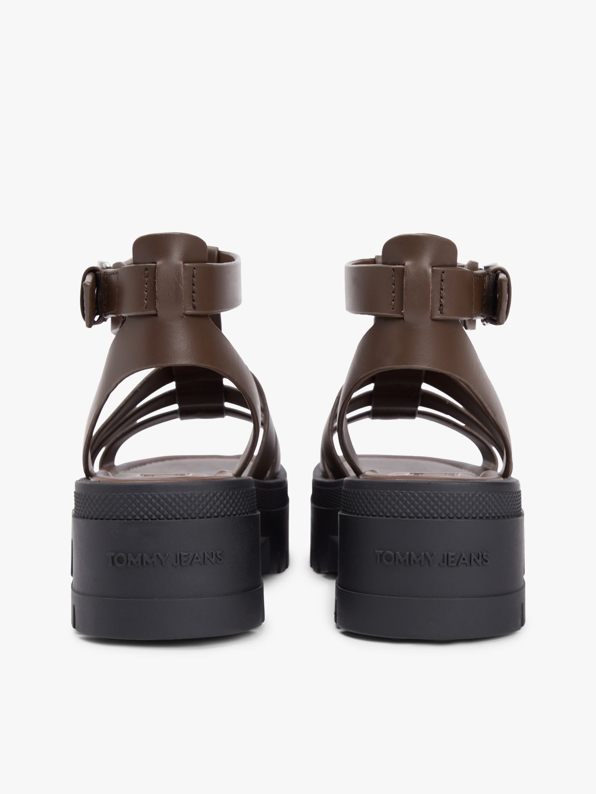 Leather Chunky Cleat Fisherman Sandals — Brown