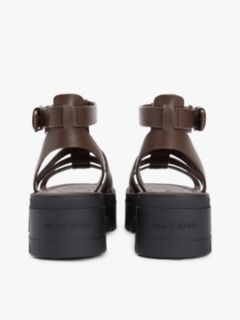 Leather Chunky Cleat Fisherman Sandals — Brown 4