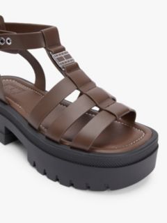 Leather Chunky Cleat Fisherman Sandals — Brown 6