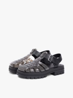 Jelly Chunky Cleat Fisherman Sandals — Black 2