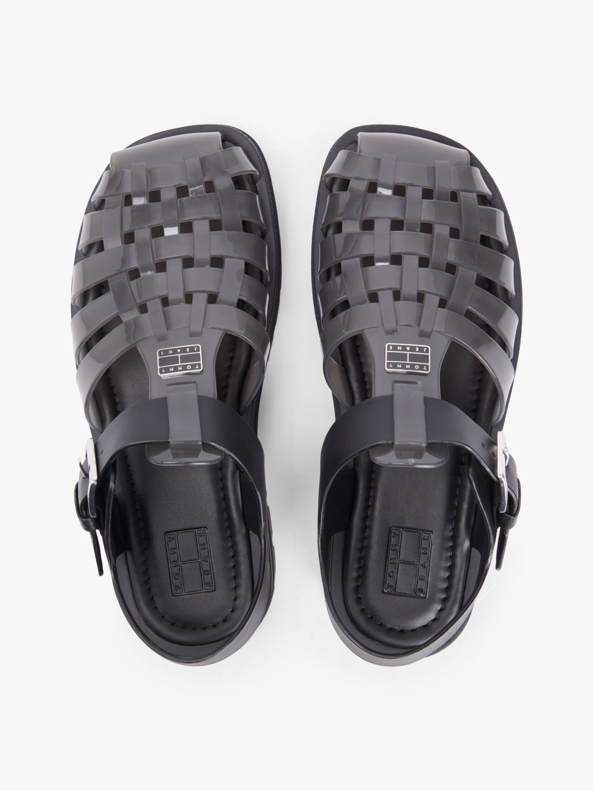 Jelly Chunky Cleat Fisherman Sandals — Black
