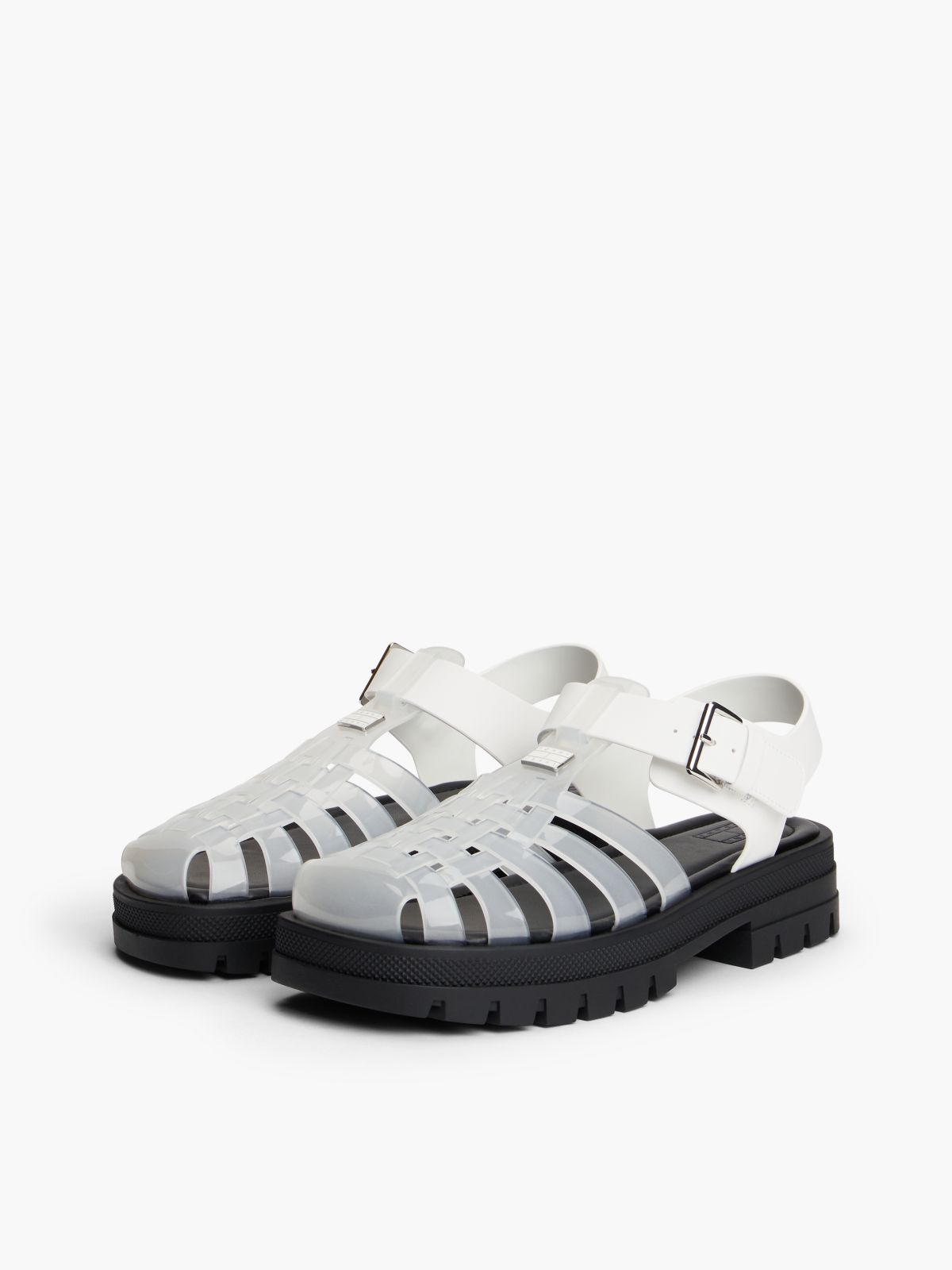 Jelly Chunky Cleat Fisherman Sandals — White