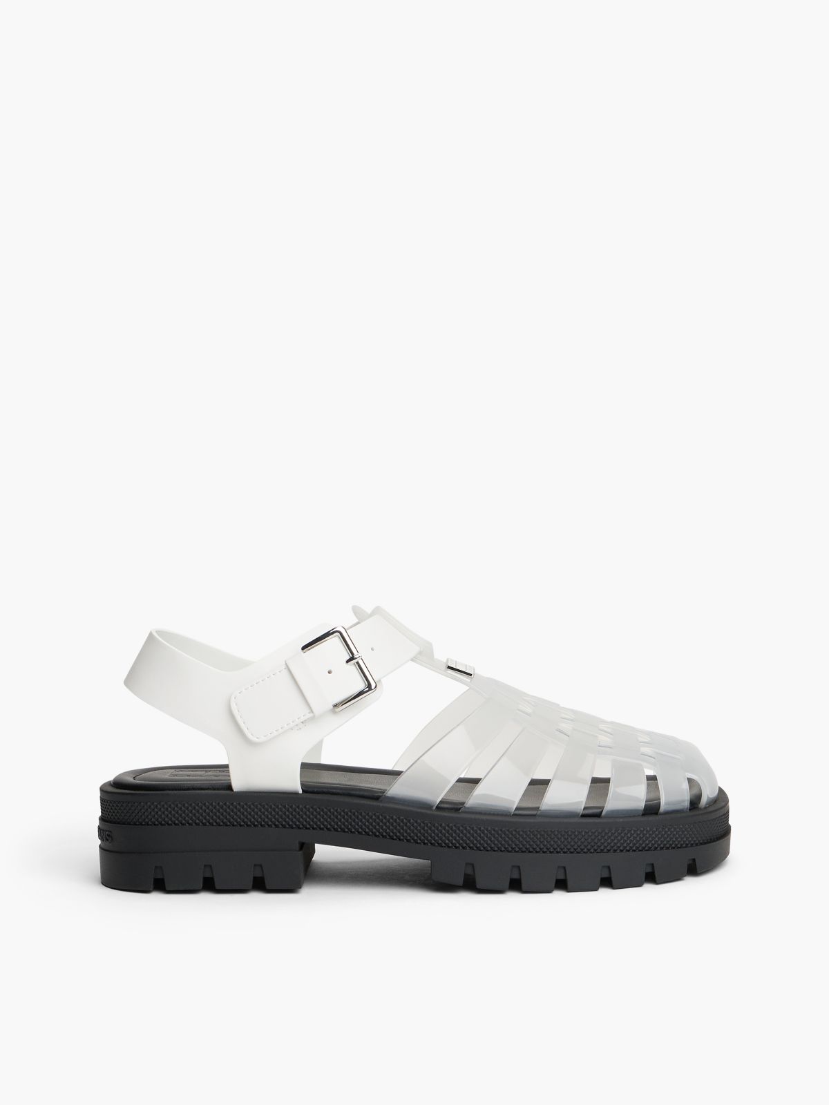 Jelly Chunky Cleat Fisherman Sandals — White