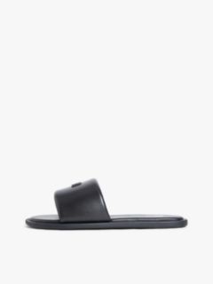 Leather Padded Strap Slides — Black 7