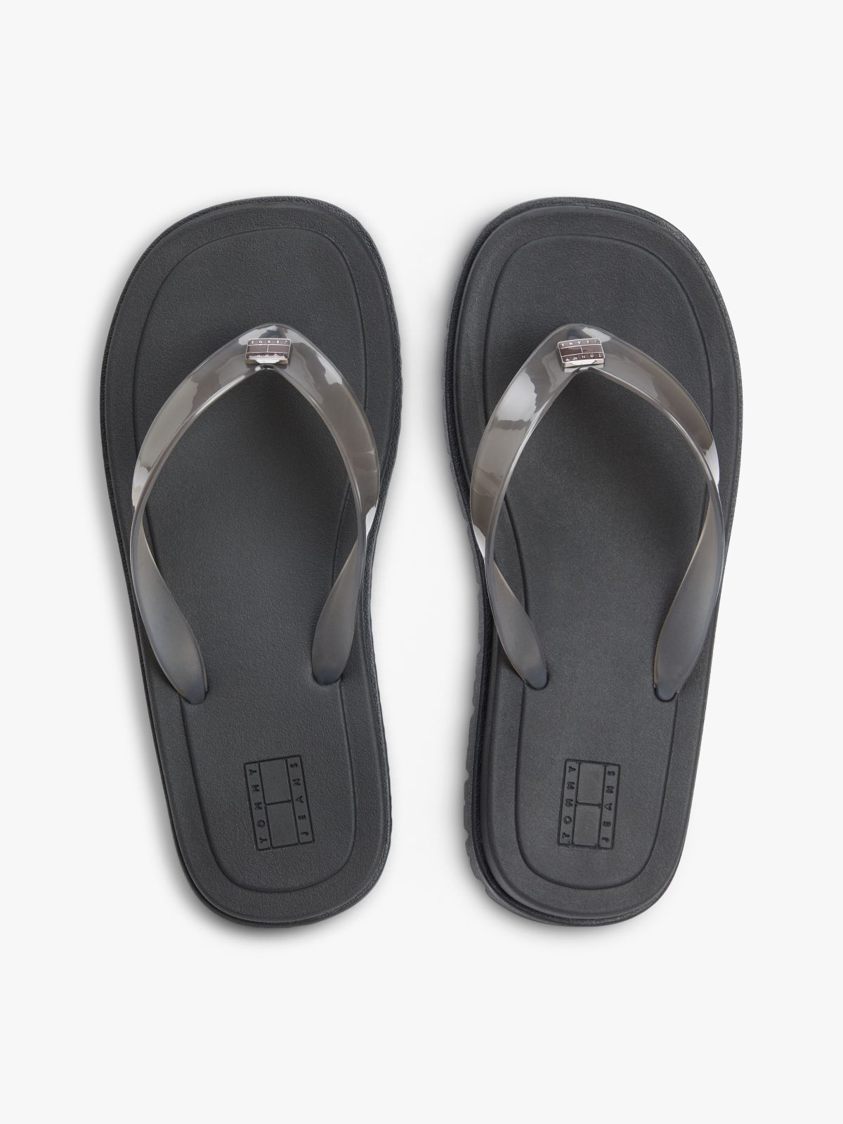 Jelly Cleat Wedge Flip-Flops — Black