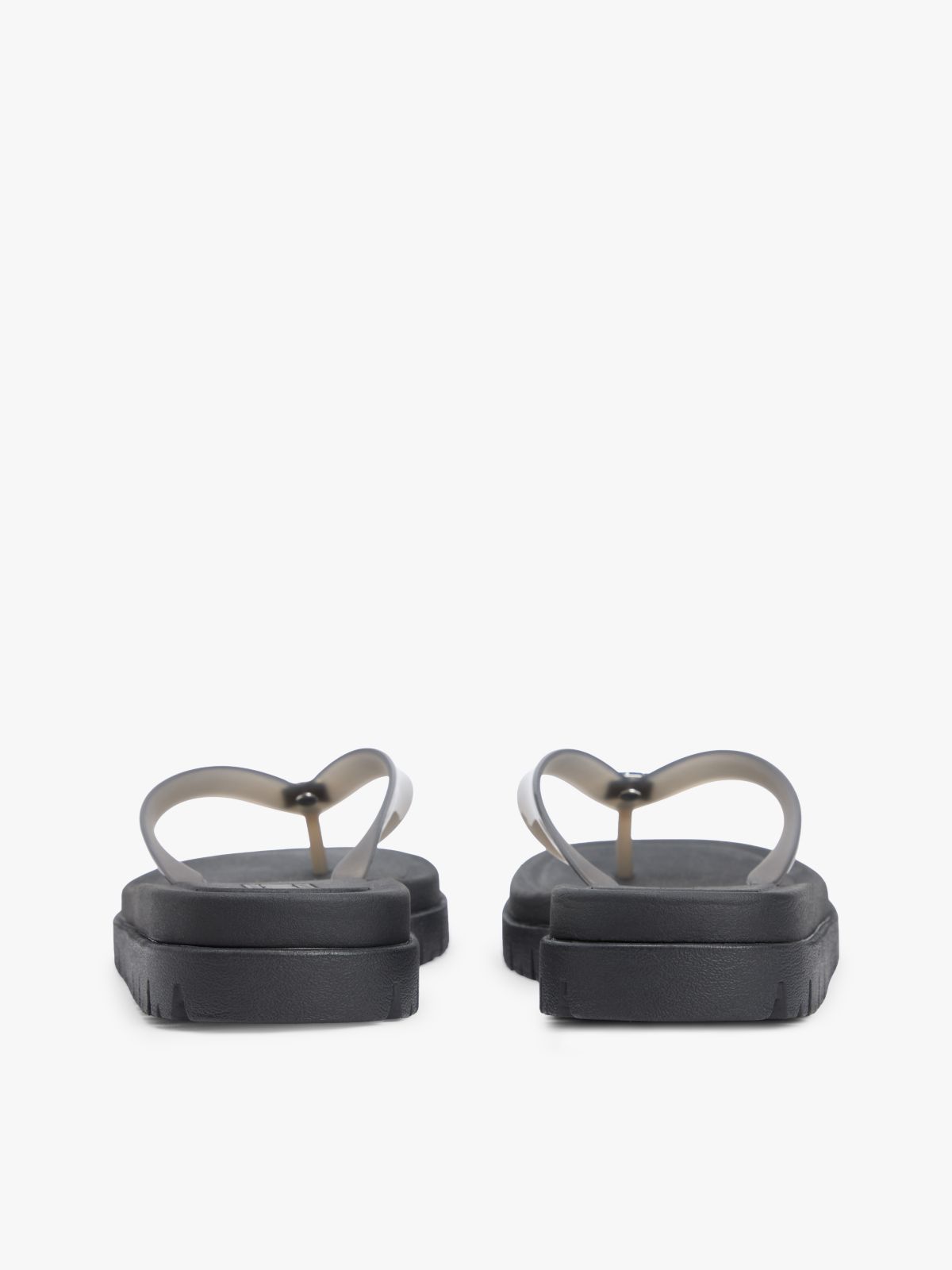 Jelly Cleat Wedge Flip-Flops — Black