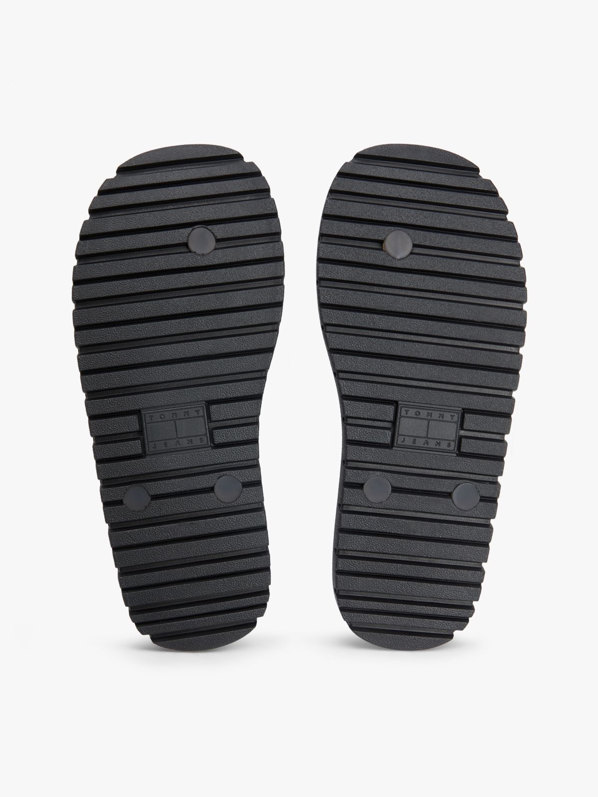 Jelly Cleat Wedge Flip-Flops — Black