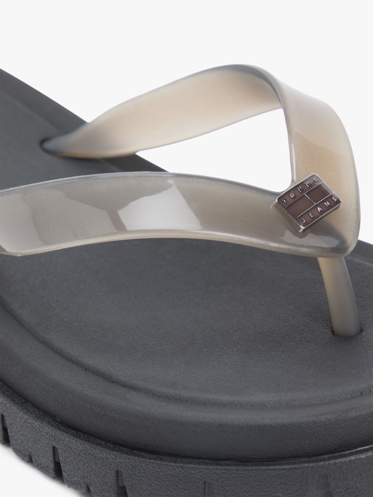 Jelly Cleat Wedge Flip-Flops — Black