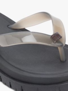 Jelly Cleat Wedge Flip-Flops — Black 6