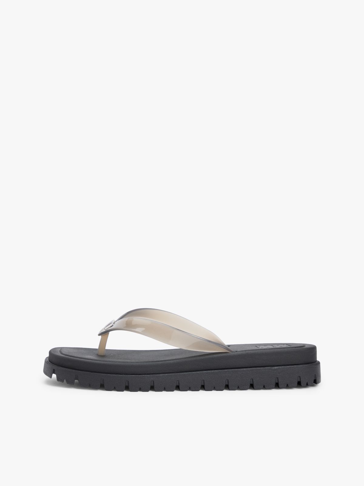 Jelly Cleat Wedge Flip-Flops — Black
