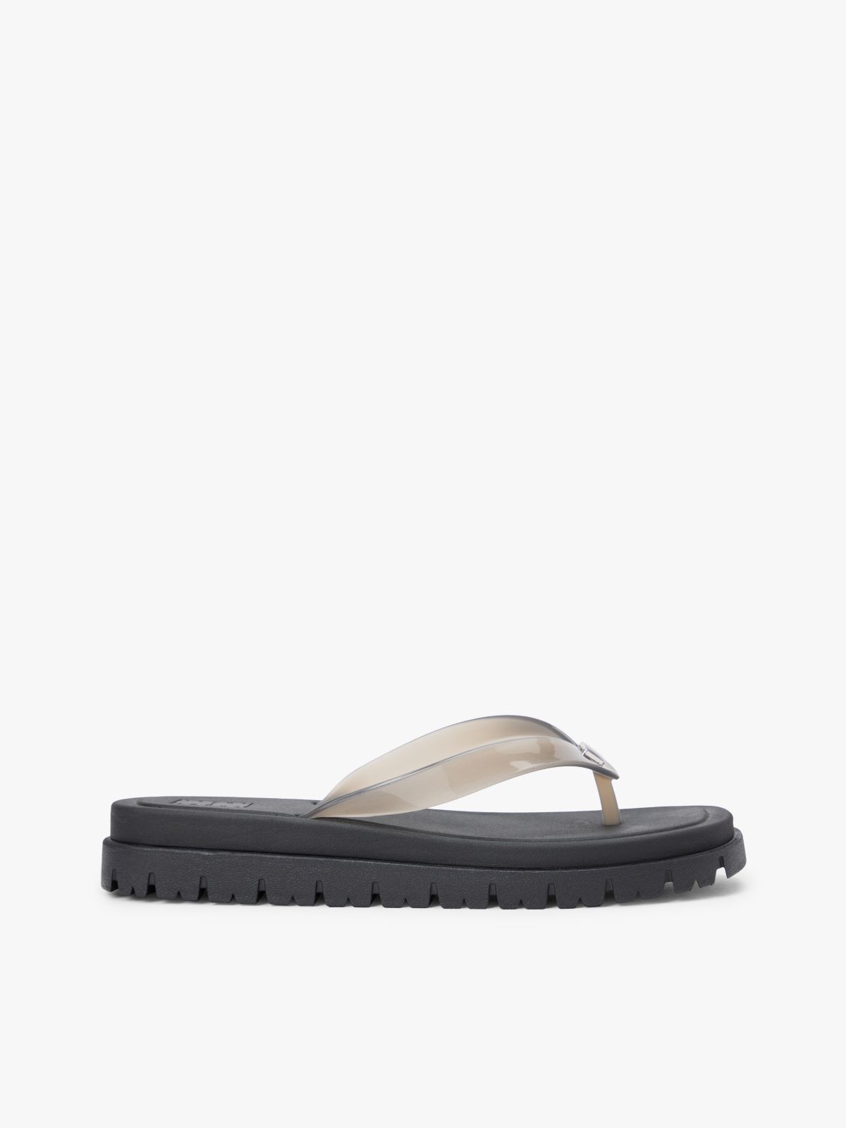Jelly Cleat Wedge Flip-Flops — Black
