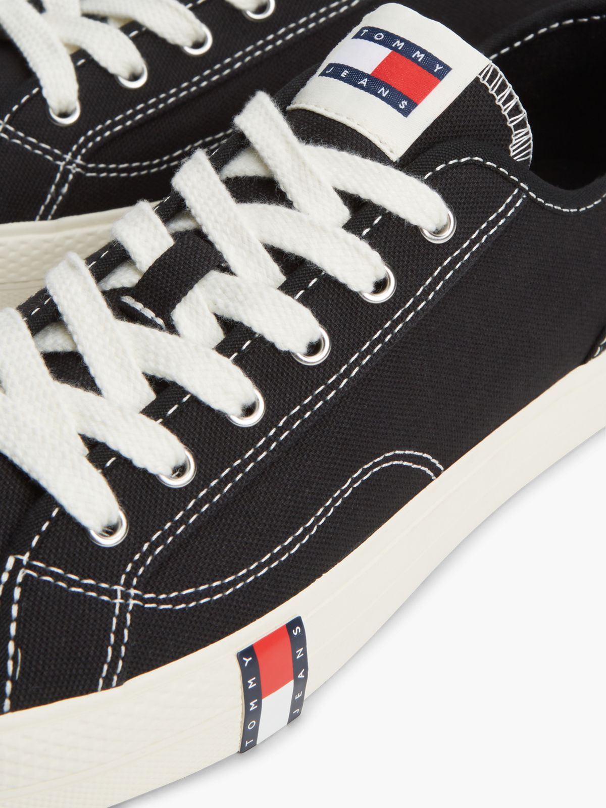 Archive Flag Stripe Canvas Trainers — Black
