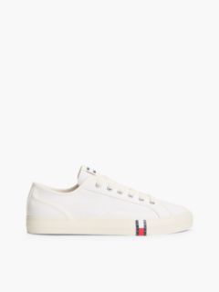 Archive Flag Stripe Canvas Trainers — White 1