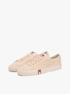 Archive Flag Stripe Washed Canvas Trainers — Beige 2
