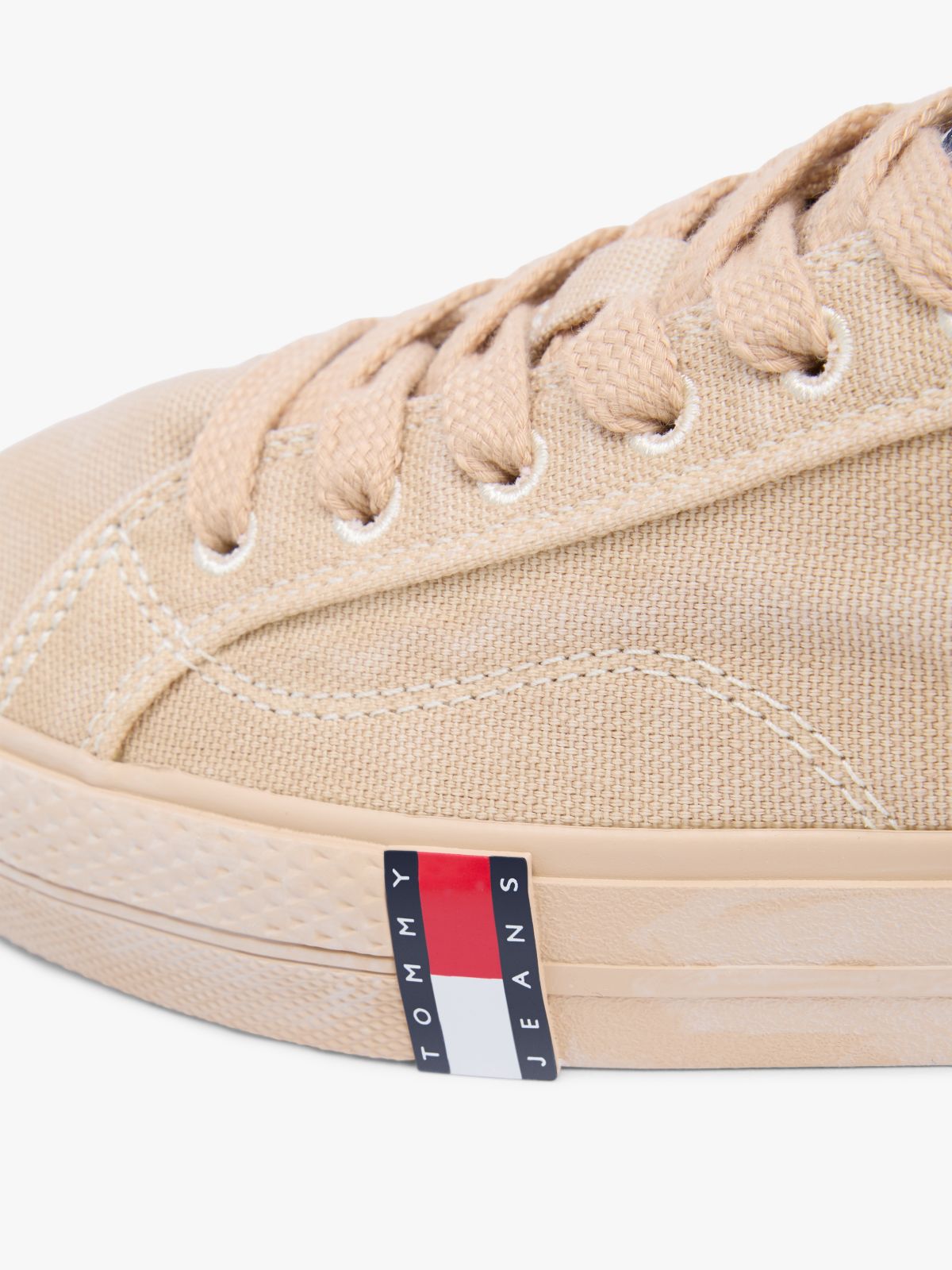 Archive Flag Stripe Washed Canvas Trainers — Beige
