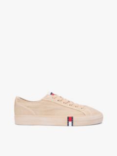 Archive Flag Stripe Washed Canvas Trainers — Beige 1