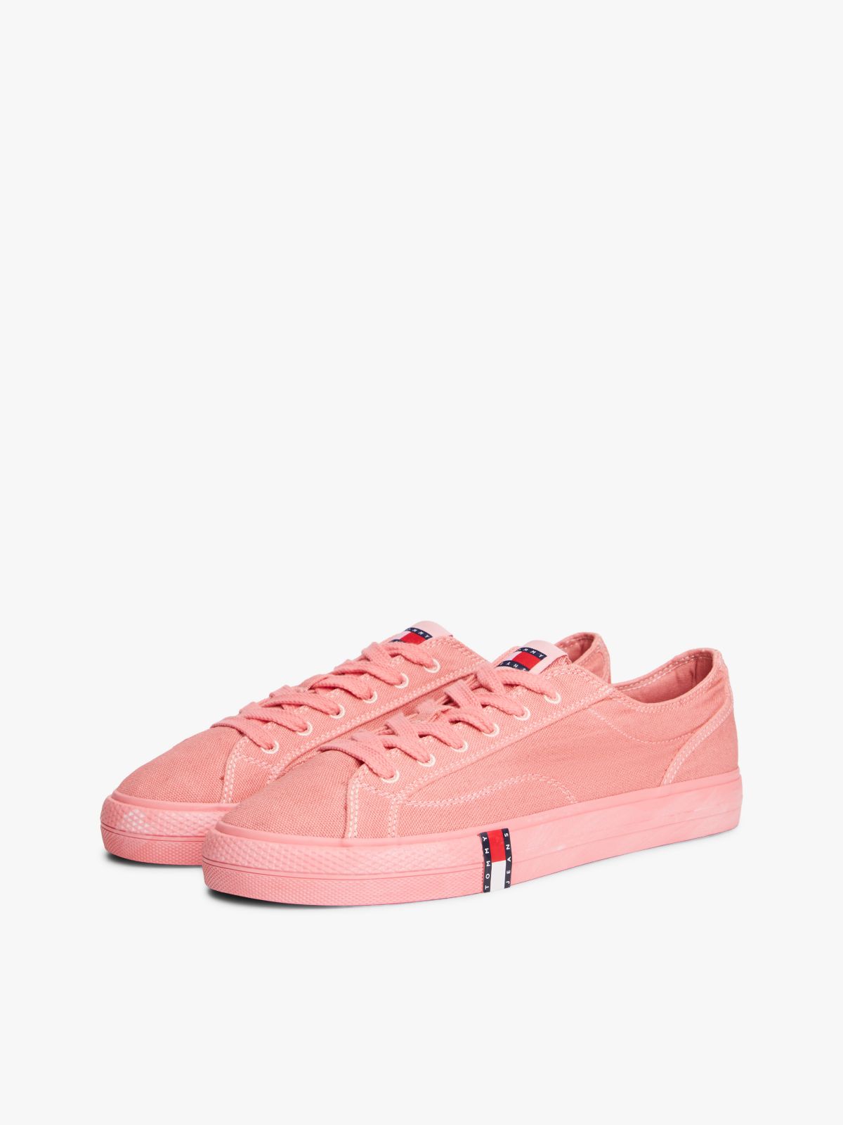 Archive Flag Stripe Washed Canvas Trainers — Pink