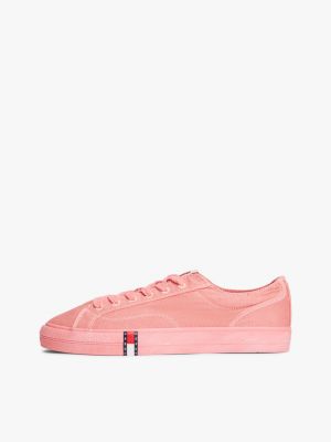 rosa archive sneaker aus canvas mit flag-streifen für damen - tommy jeans