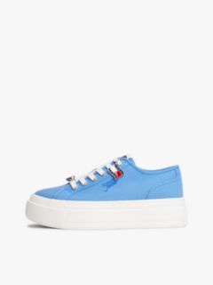 Canvas Platform Trainers With Charms — Blue 7