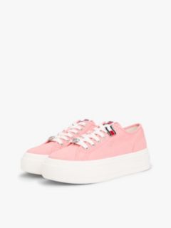 Canvas Platform Trainers With Charms — Pink 2