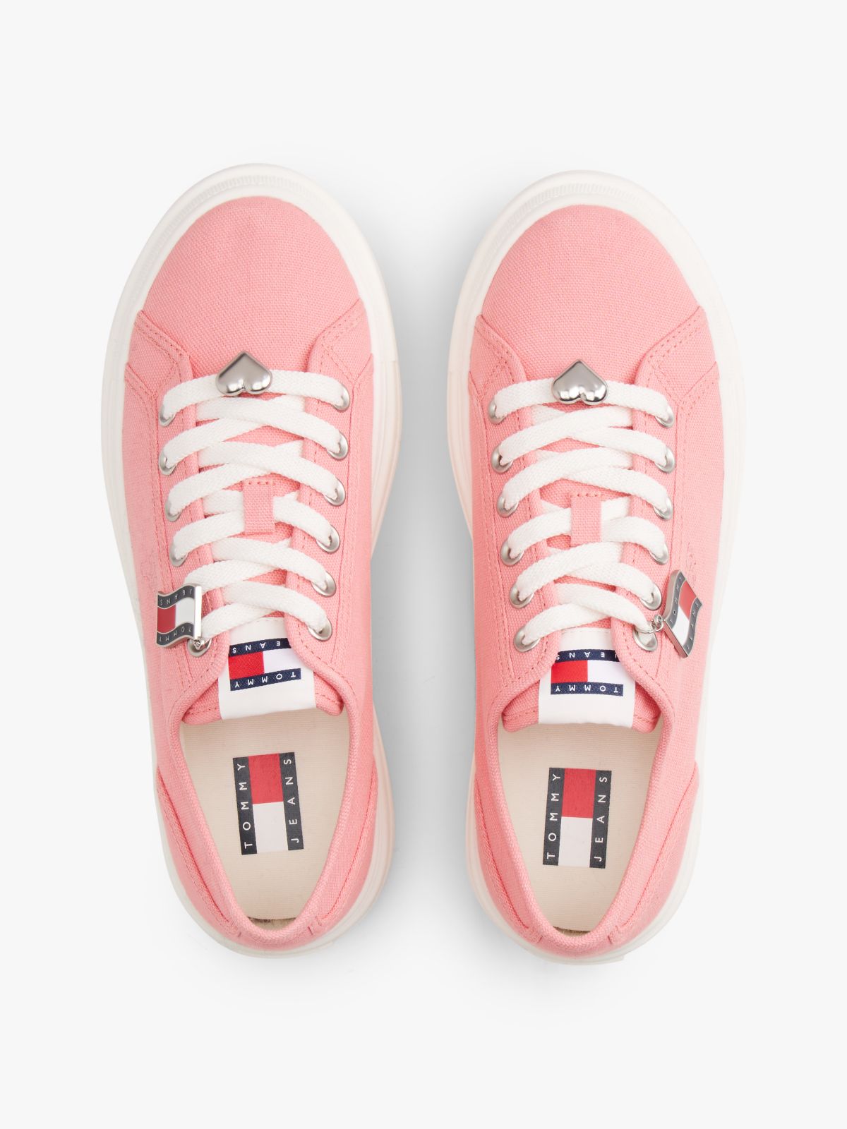 Canvas Platform Trainers With Charms — Pink