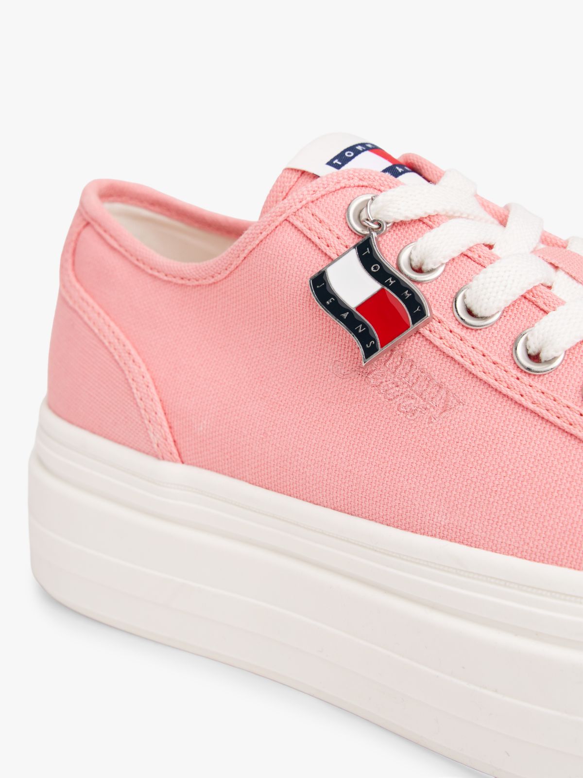 Canvas Platform Trainers With Charms — Pink
