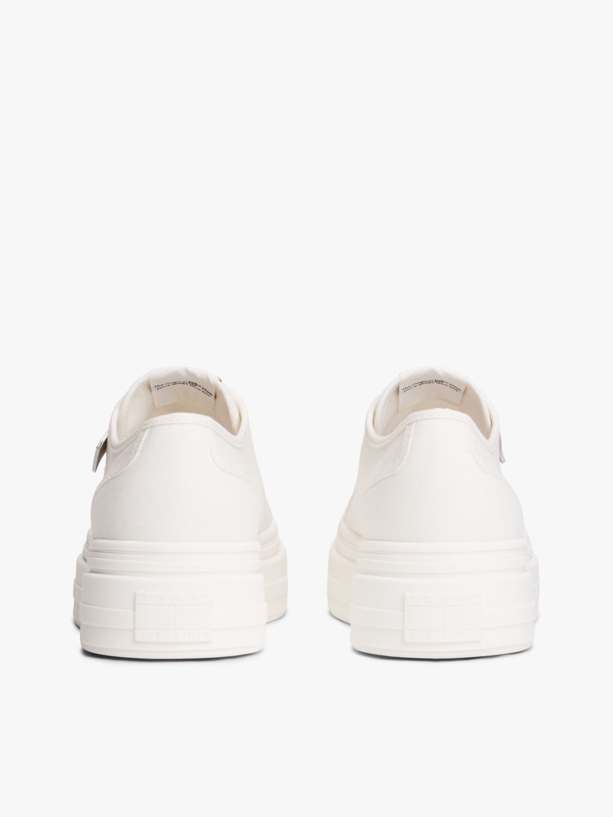 Canvas Platform Trainers With Charms — White