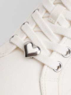 Canvas Platform Trainers With Charms — White 6