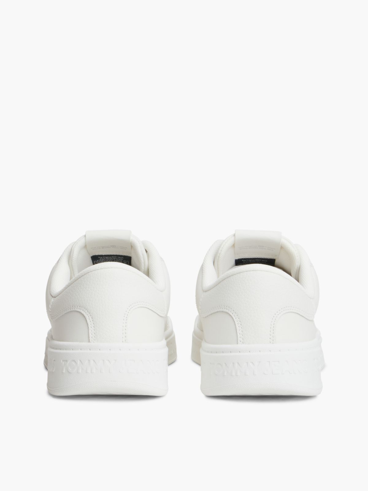 Debossed Logo Cupsole Trainers With Leather — White