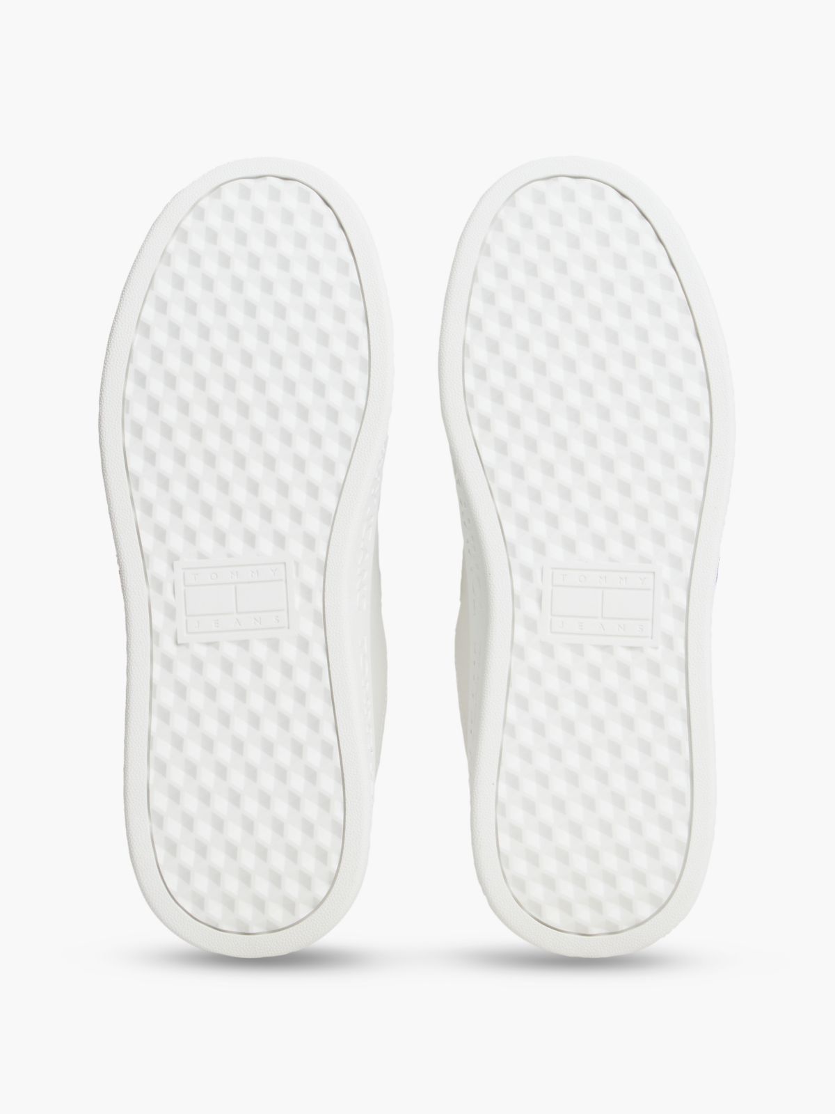 Debossed Logo Cupsole Trainers With Leather — White
