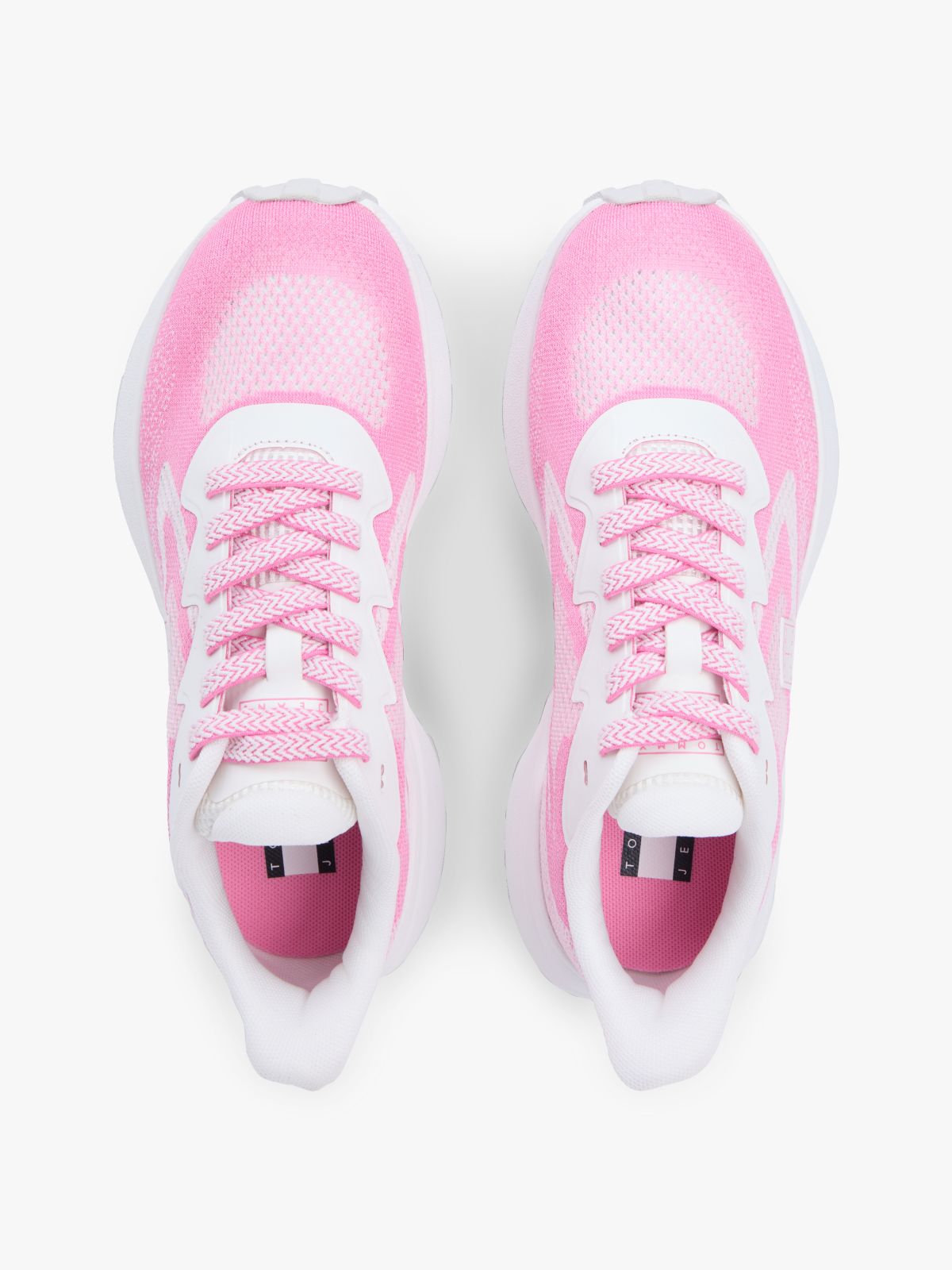 Mesh Jacquard Knit Cleat Trainers — Pink